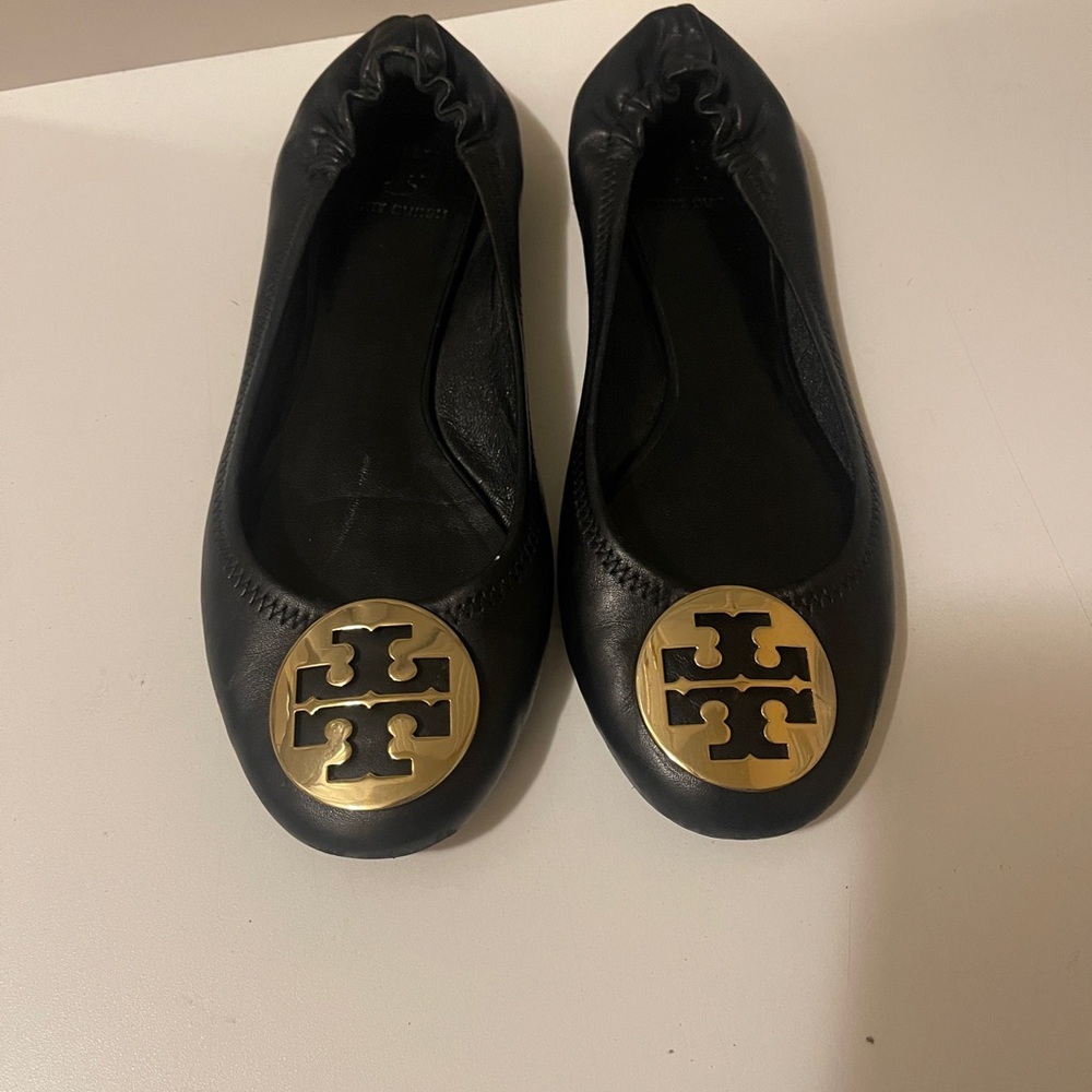 Tory Burch Shoes | Tory Burch Reva
Black Ballet Flats Logo Metal - Picture 3 of 14